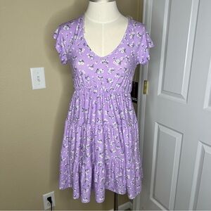 NO BOUNDARIES Cute Purple Floral Dress